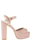 Stuart Weitzman Retro And Romantic Leather Platform Sandals