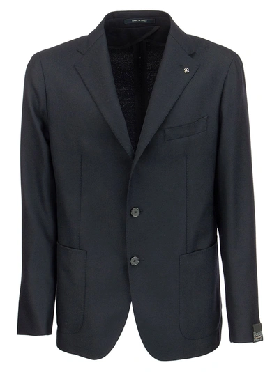 Tagliatore Bag Wool Suit Jacket In Black