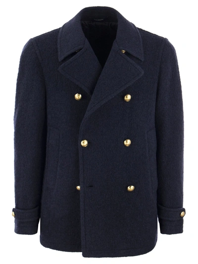 Tagliatore Double-breasted Coat In Navy Blue