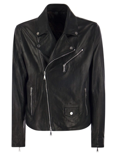 Tagliatore Leather Jacket In Black
