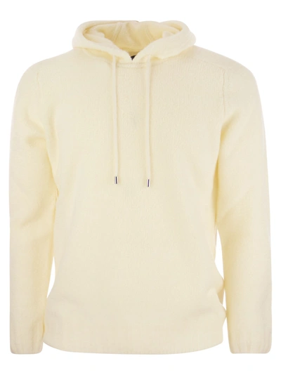 Tagliatore Wool Pullover With Hood In Cream
