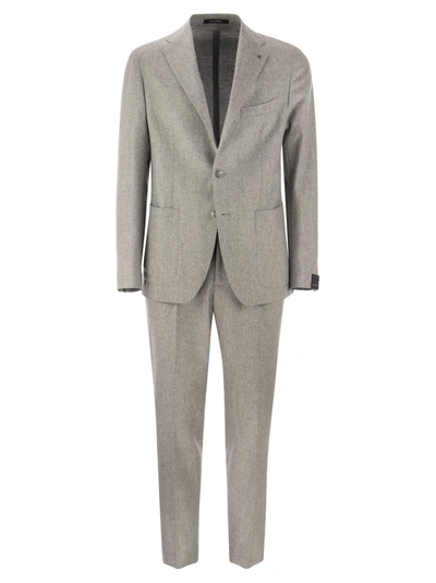 Tagliatore Wool Suit In Light Grey