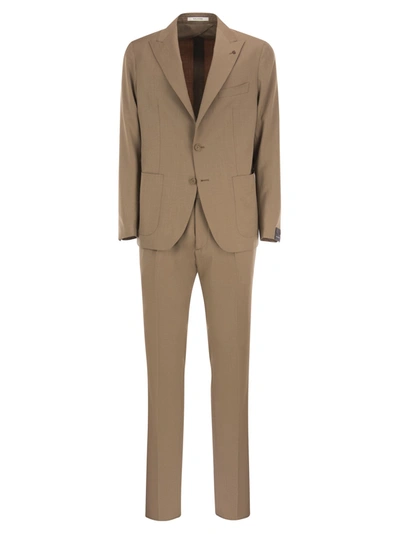 Tagliatore Wool Suit In Brown