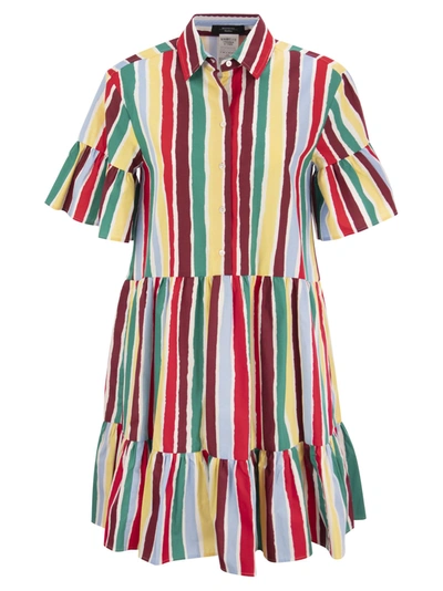 Weekend Max Mara Basilea - Cotton Dress With Ruffles In Multicolor