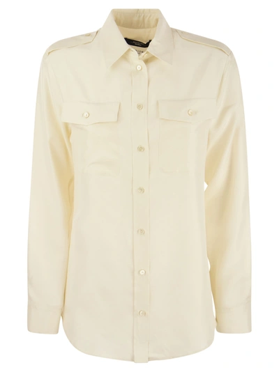 Weekend Max Mara Palk - Silk Shirt With Toggles In White
