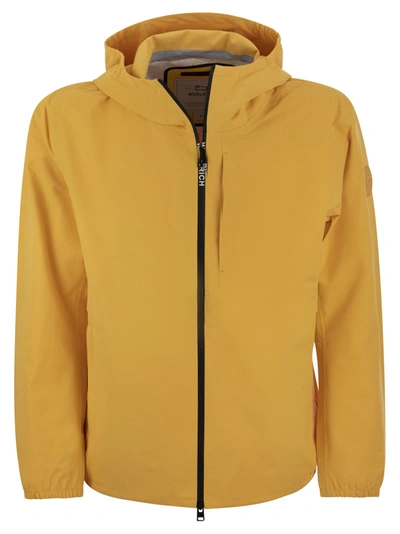 Woolrich Pacific - Waterproof Jacket With Hood In Mustard