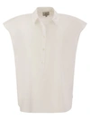 Woolrich Short-sleeved Blouse In Pure Cotton Poplin