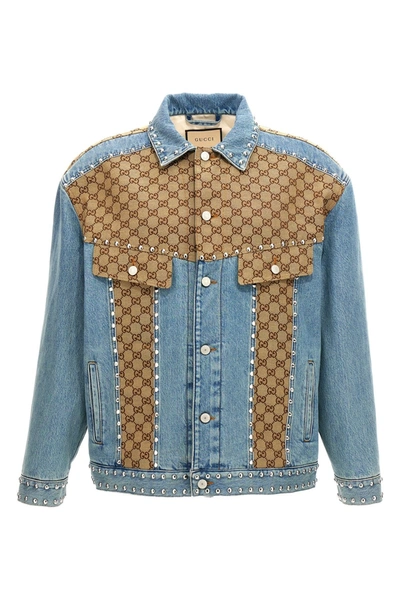 GUCCI GUCCI MEN 'GG' INSERT DENIM JACKET