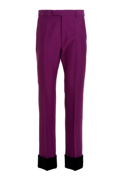 Gucci Men Corduroy Hem Pants In Purple