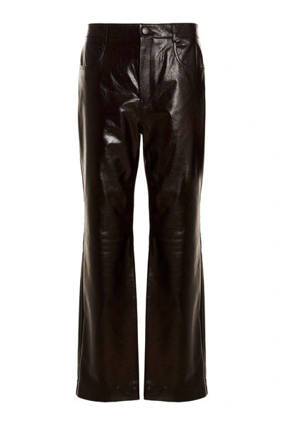Gucci Men Leather Pants In Brown