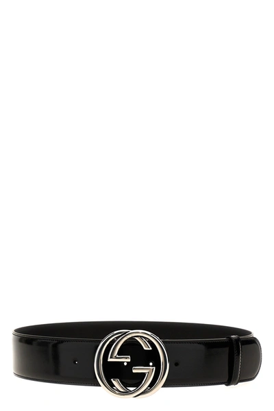 Gucci Women 'incrocio Gg' Belt In Black