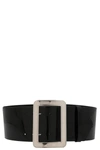 Gucci Painted Design Leather Belt In Black