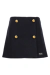 Prada Lana Double Mini Skirt With Buttons In Blue