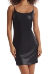 Commando Faux Leather Spaghetti-strap Mini Dress In Black
