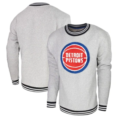 Stadium Essentials Heather Grey Detroit Pistons Club Level Pullover Sweatshirt