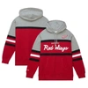 Mitchell & Ness Men's  Red, Gray Detroit Red Wings Head Coach Pullover Hoodie In Red