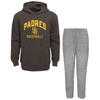 OUTERSTUFF INFANT BROWN/HEATHER GRAY SAN DIEGO PADRES PLAY BY PLAY PULLOVER HOODIE & PANTS SET