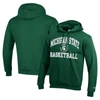CHAMPION CHAMPION GREEN MICHIGAN STATE SPARTANS BASKETBALL ICON POWERBLEND PULLOVER HOODIE