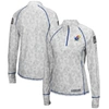 Colosseum Camo Kansas Jayhawks Oht Military Appreciation Officer Arctic Lightweight Quarter-zip Top In Camo
