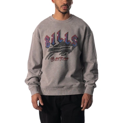 THE WILD COLLECTIVE UNISEX THE WILD COLLECTIVE GRAY BUFFALO BILLS DISTRESSED PULLOVER SWEATSHIRT