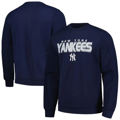 Stitches Navy New York Yankees Pullover Sweatshirt