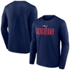 Fanatics Branded Navy New England Patriots Big & Tall Wordmark Long Sleeve T-shirt In Navy