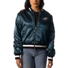 THE WILD COLLECTIVE THE WILD COLLECTIVE MIDNIGHT GREEN/BLACK PHILADELPHIA EAGLES REVERSIBLE SHERPA FULL-ZIP BOMBER JACKE