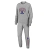 Wear By Erin Andrews Heather Gray New York Giants Plus Size Knitted Tri-blend Long Sleeve T-shirt & In Heather Gray