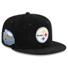 New Era Black Pittsburgh Steelers Throwback Cord 59fifty Fitted Hat In Black