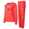 CONCEPTS SPORT CONCEPTS SPORT RED CHICAGO BULLS METER PULLOVER HOODIE & PANTS SET