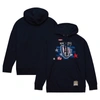 MITCHELL & NESS MITCHELL & NESS X TATS CRU NAVY NEW JERSEY NETS HARDWOOD CLASSICS BRICK PULLOVER HOODIE