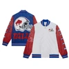 Mitchell & Ness Men's  White Distressed Buffalo Bills Team Burst Warm-up Full-zip Jacket In White