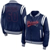 Wear By Erin Andrews Navy New England Patriots Bomber Full-zip Jacket In Navy