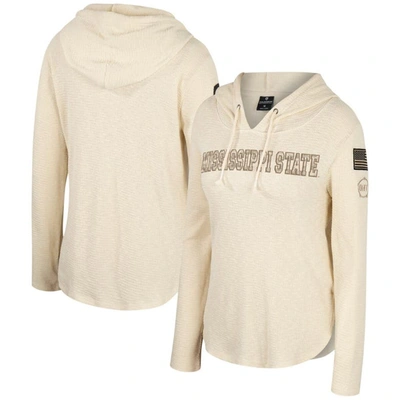 Colosseum Cream Mississippi State Bulldogs Oht Military Appreciation Casey Raglan Long Sleeve Hoodie In Neutral