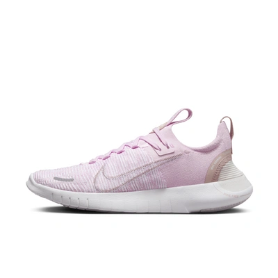 Nike Free Run Flyknit Next Nature Running Shoe In Pink