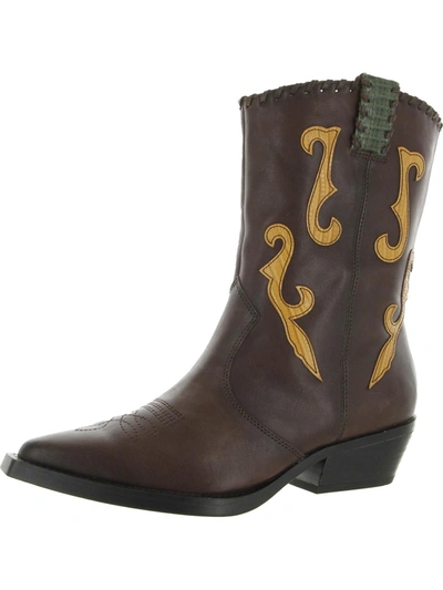 Sarto Franco Sarto Lance 2 Womens Leather Mid-calf Cowboy, Western Boots In Brown