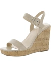 MARC FISHER LUKEY WOMENS PATENT ANKLE STRAP WEDGE SANDALS
