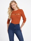 Guess Factory Sheena Lace-up Sweater In Orange
