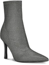 Marc Fisher Ltd Kellen Womens Glitter Pointed Toe Ankle Boots In Silver