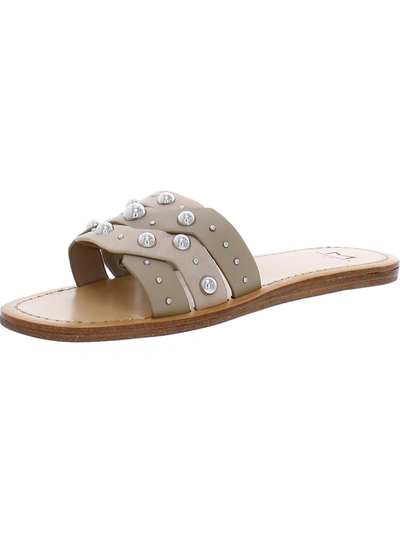 Marc Fisher Ltd Paxton Womens Slip On Flat Slide Sandals In Brown