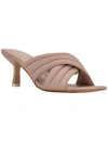 Calvin Klein Fire 2 Womens Faux Leather Open Toe Kitten Heels In Brown