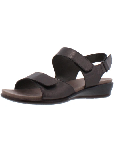 Easy Spirit Hartwell Womens Leather Wedge Sandals In Silver