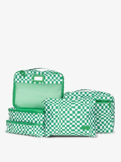 Calpak Packing Cubes Set (5 Pieces) In Green Checkerboard