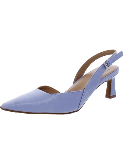 Naturalizer Dalary Womens Patent Leather Pointed Toe Slingback Heels In Blue