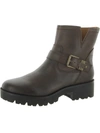 Zodiac Miller Womens Leather Lug Sole Booties In Brown