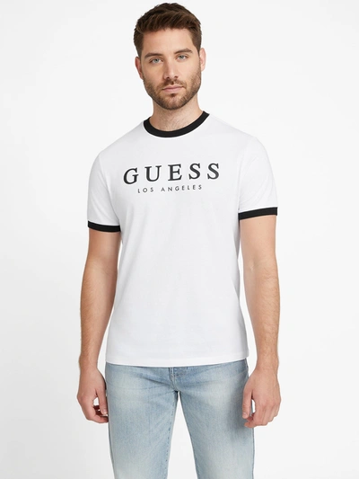 Guess Factory Kirk Logo Crew Tee In White