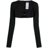 Dsquared2 Long-sleeved Cropped Top In Black