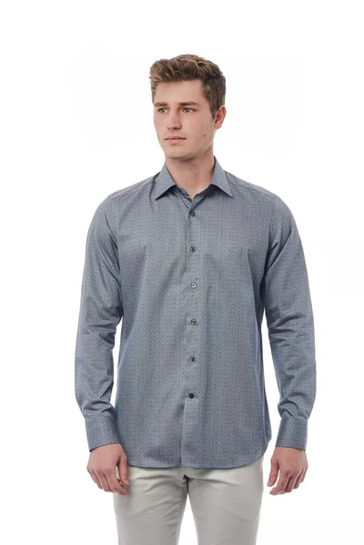 Bagutta Blue Cotton Shirt