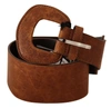 Costume National Brown Leather Fashion Waist Buckle Belt In Brown