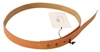 Costume National Orange Leather Silver Fastening Belt In Orange